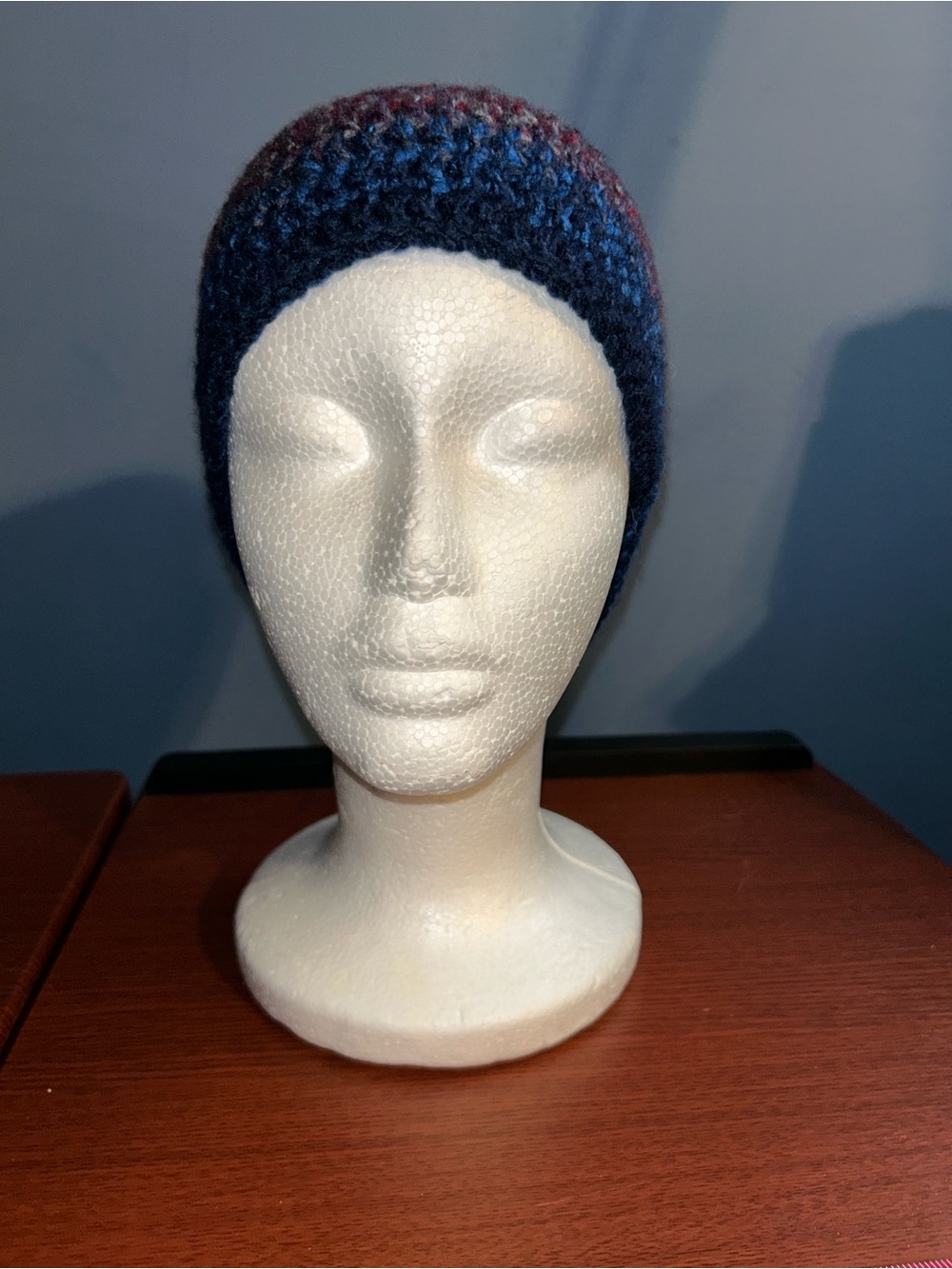 Crochet Blue Gradient Crochet Beanie